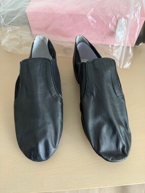 Kids Black Slip-On jazz Leather Shoes